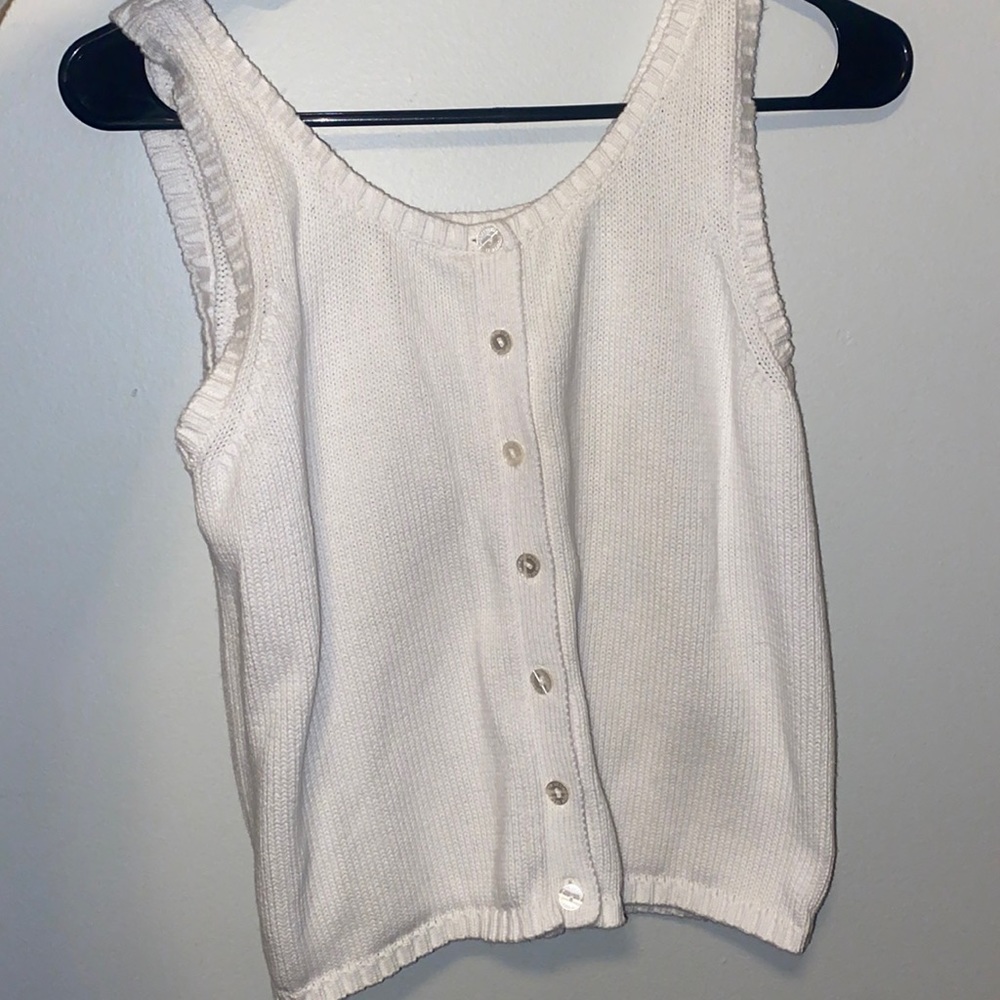 Knit button up tank top
